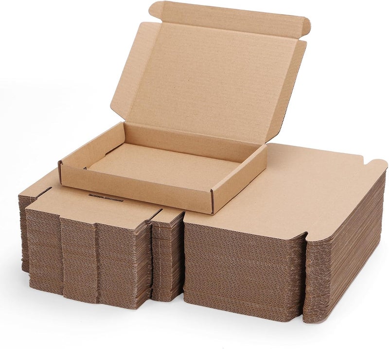 PHAREGE 7x5x1 inch Shipping Boxes Bulk 50 Pack Brown, Tab Lock Tuck Top Mailer Boxes for Packaging Small Business, Small Cardboard Gift Boxes for Wrapping Mailing Present - Image 1